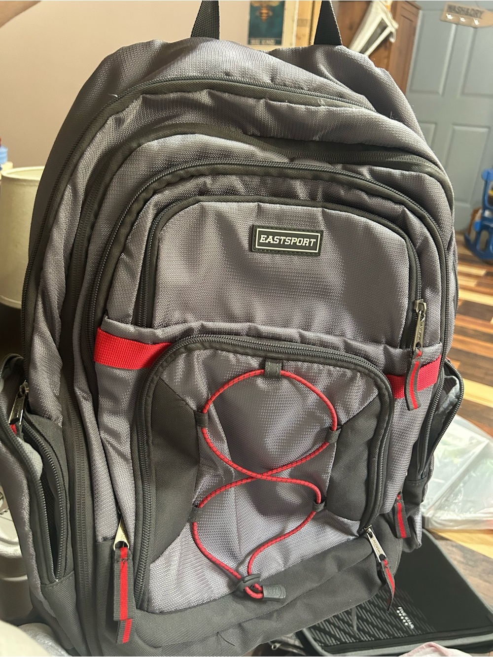 Eastsport Gray and Red Men's Travel Backpack
